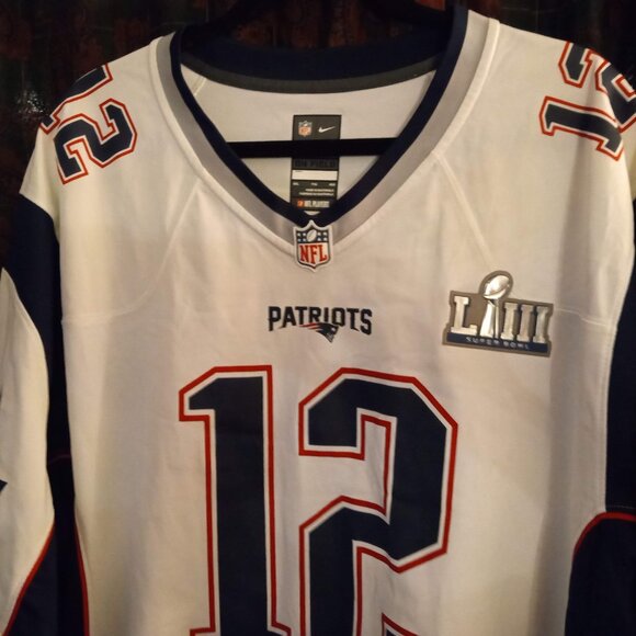 NIKE BRADY NEW ENGLAND PATRIOTS SUPER BOWL LIII 53 WHITE NFL ON FIELD JERSEY XXL - Picture 5 of 11